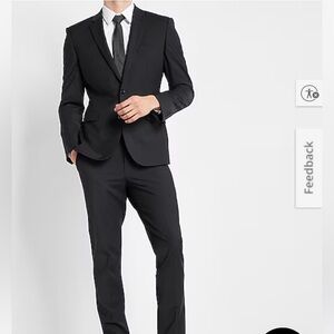 Express NEW Mens Black Wool-Blend Modern Tech Suit Jacket blazer sz 38 Slim PROM